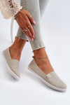 Tenisówki Trampki Slip-On W Paski Damskie Beżowe Pazaria