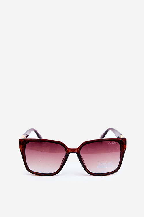 Damskie Okulary Przeciwsłoneczne Z Ozdobnymi Detalami UV400 Ciemnobrązowe