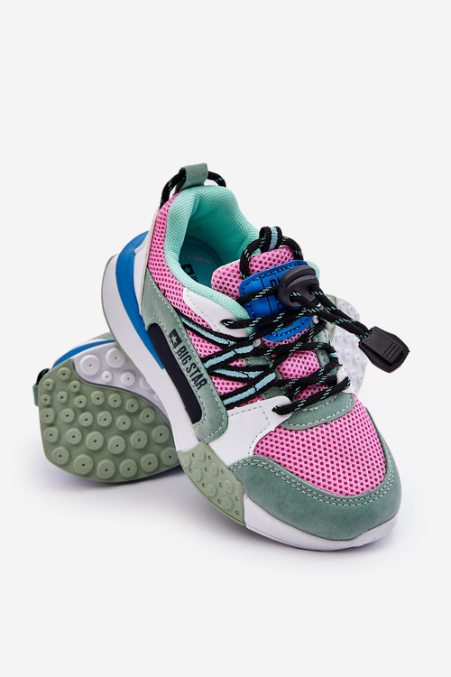Dziecięce Buty Sportowe Memory Foam System Big Star LL374219 Różowo-Zielone