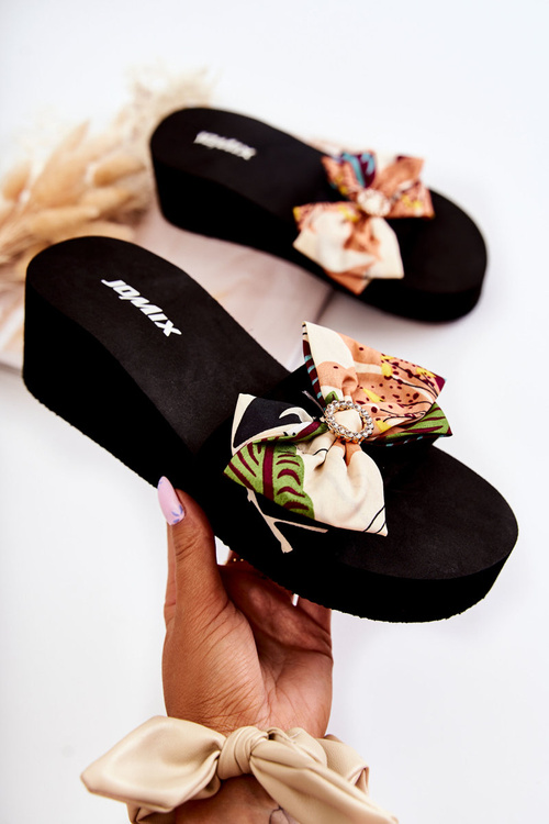 Damskie Piankowe Klapki Na Koturnie Beżowe Silana