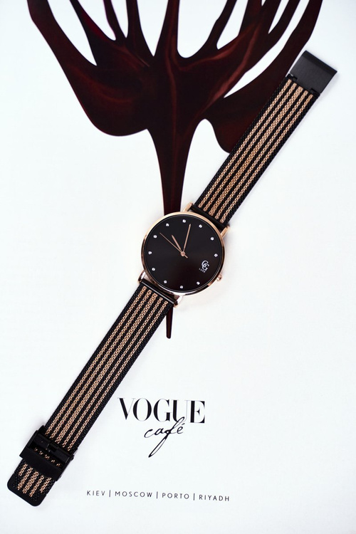 Damski Zegarek GG Luxe Czarny Bransoleta Exquit