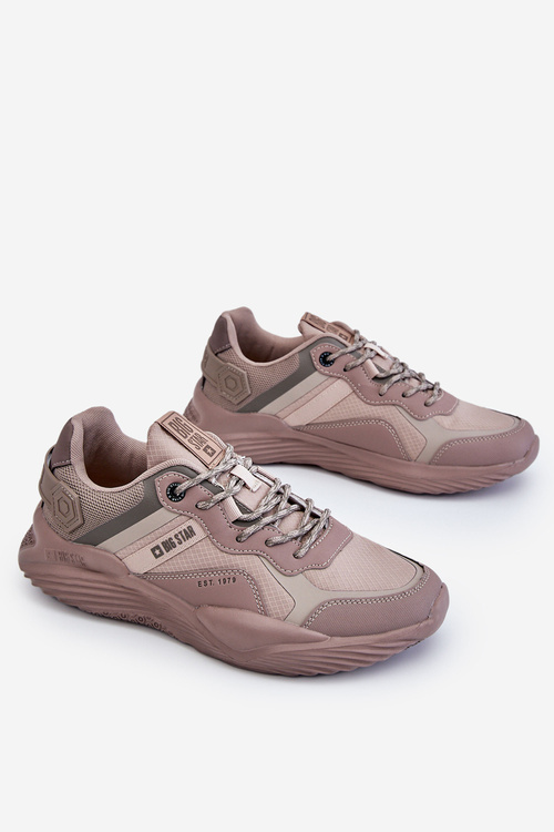 Męskie Lekkie Sneakersy Memory Foam System Big Star LL174151 Beżowe