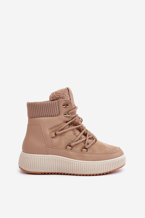 Niskie Śniegowce Na Platformie Brązowe Naliora