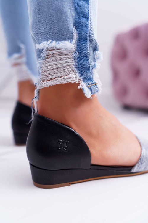 Sandały Damskie Maciejka Skórzane Czarne 1971 Nomara