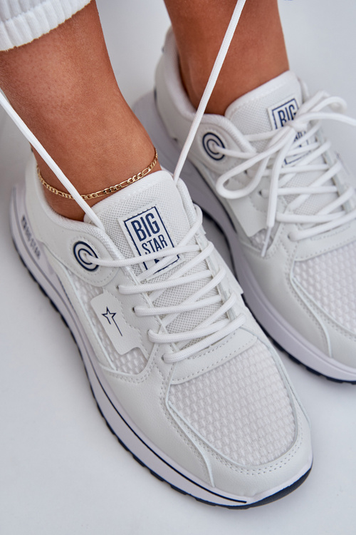 Buty Sportowe Sneakersy Damskie Big Star NN274A103 HI-POLY SYSTEM Biało-Granatowe