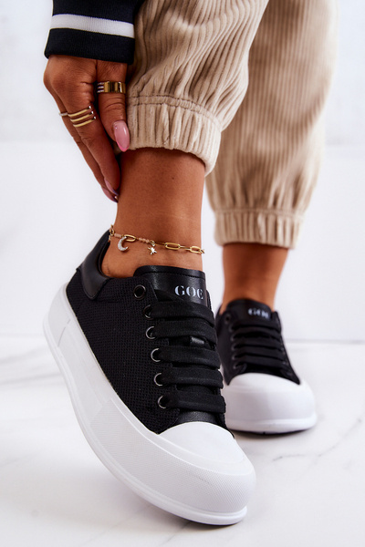 Damskie Trampki Na Platformie GOE JJ2N4073 Czarne