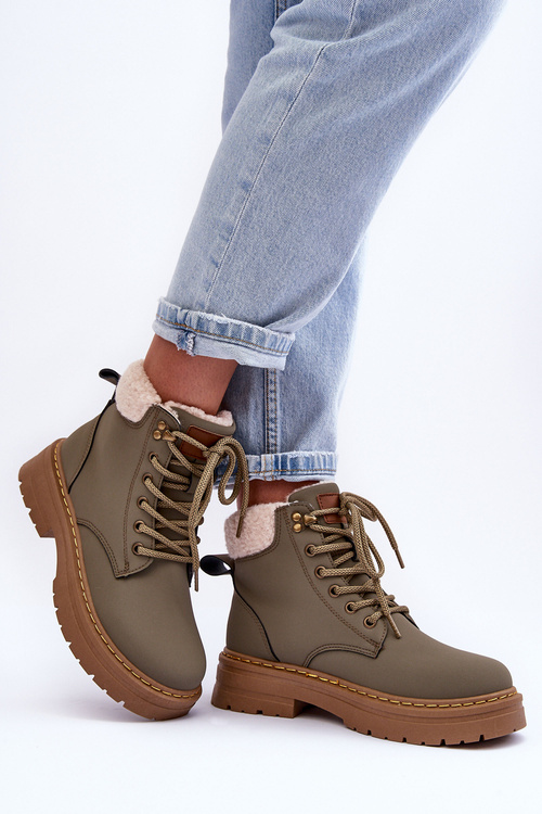 Trapery Damskie Z Kożuchem Zielone Jette