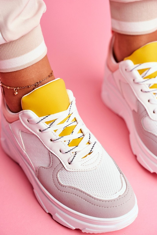 Sportowe Damskie Buty Różowo Białe Fresno