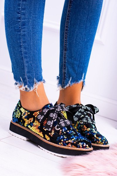 Lu Boo Damskie Półbuty Zamsz Multikolor Moonlight