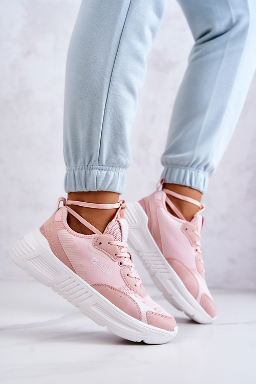 Modne Sneakersy Buty Sportowe Big Star JJ274595 Różowe
