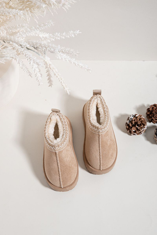 Śniegowce Dziecięce Z Haftem Beżowe Prina