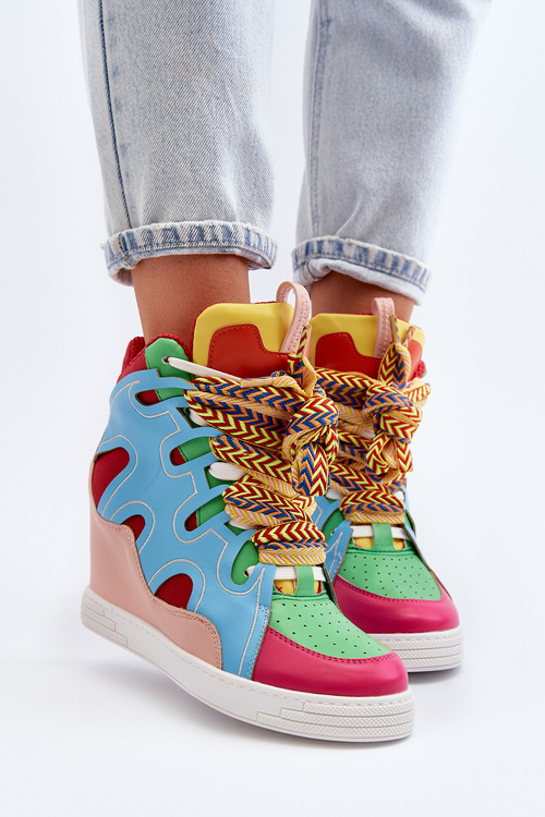Damskie Sneakersy Na Koturnie Multikolor Leoppa