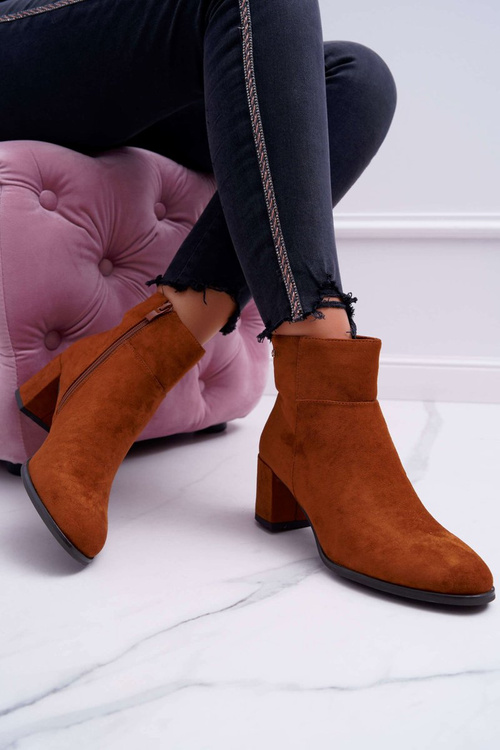 Botki Damskie Na Obcasie Sergio Leone Camel BT522