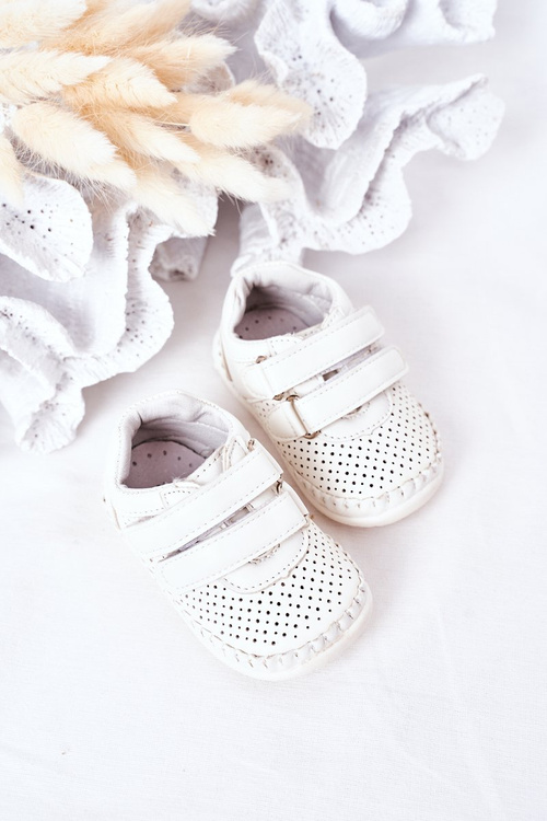 Dziecięce Skórzane Sportowe Buty Białe Billie