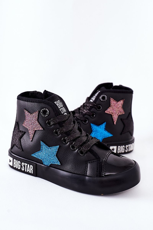 Dziecięce Wysokie Trampki Z Suwakiem BIG STAR II374028 Czarne