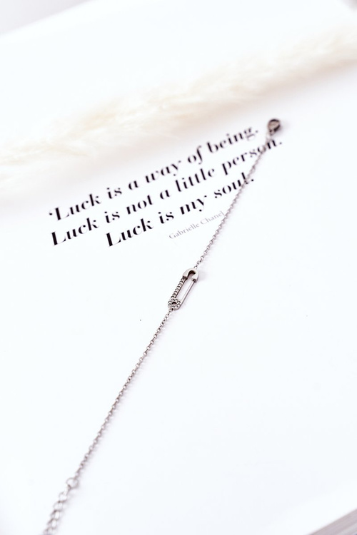 Bransoletka Z Agrafką I Cyrkoniami Srebrna