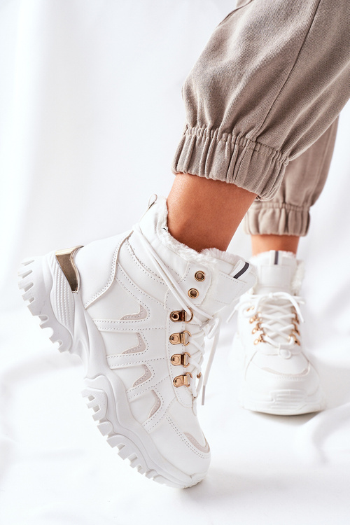 Damskie Ocieplane Trapery Białe Hareshaw