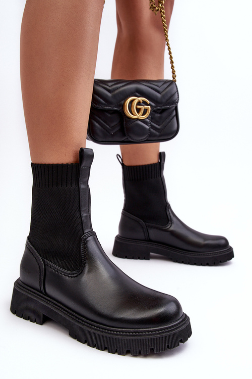 Botki Na Płaskim Obcasie Czarne Big Star MM2745432