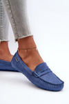 Mokasyny Damskie Z Eko Zamszu Niebieskie Rerceria