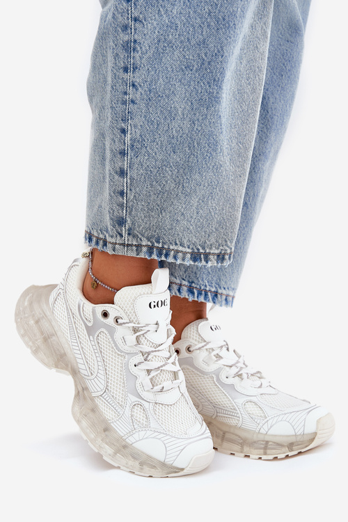 Skórzane Sneakersy Damskie GOE RR2N4083 Beżowe