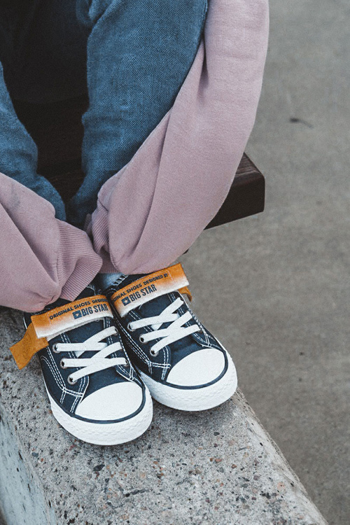 Dziecięce Niskie Trampki BIG STAR JJ374072 Granatowe