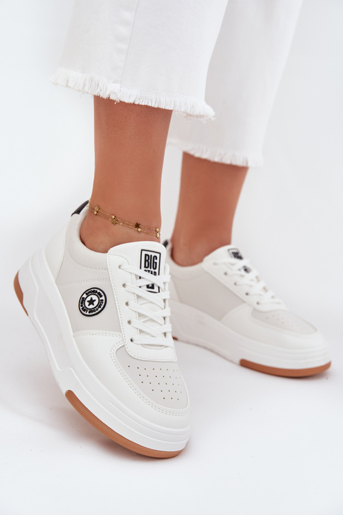 Sneakersy Damskie Na Platformie Big Star RR274572 HI-POLY SYSTEM Białe