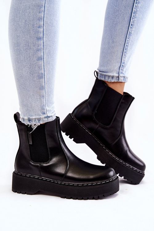 Ocieplane Wsuwane Botki Big Star II274101 Czarne