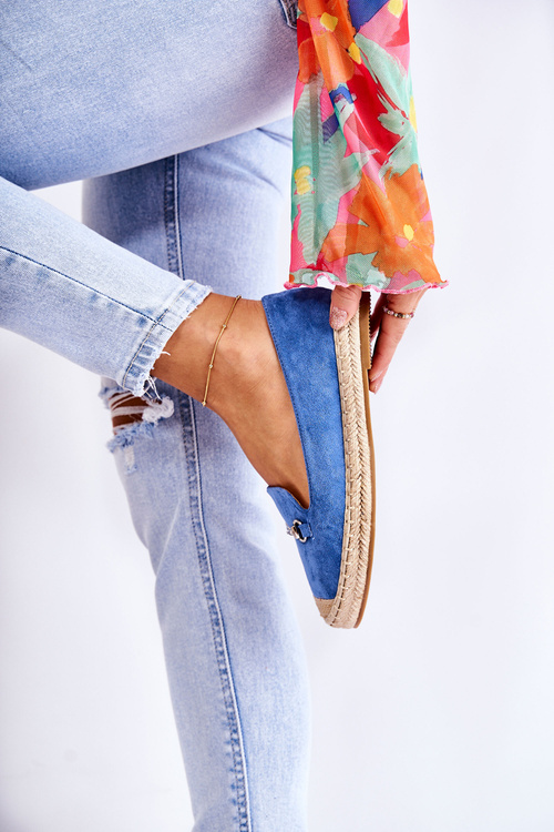 Klasyczne Wsuwane Damskie Espadryle Niebieskie Oresa