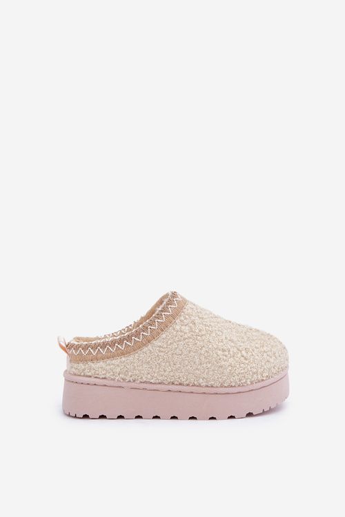 Śniegowce Dziecięce Z Futerkiem Typu Baranek Jasnobeżowe Selathiel