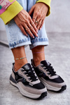 Damskie Sneakersy Sportowe Big Star KK274100 Czarno-Szare