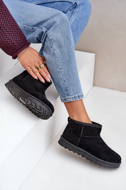 Śniegowce Damskie Z Eko Zamszu Czarne Noliri