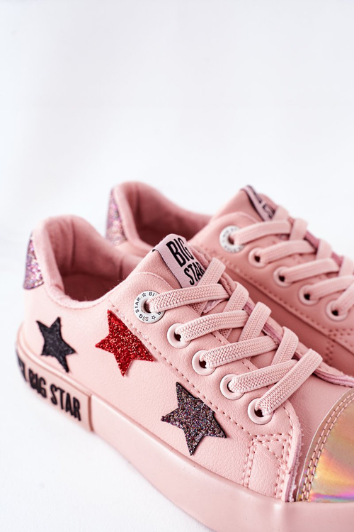 Dziecięce Skórzane Trampki BIG STAR II374033 Różowe
