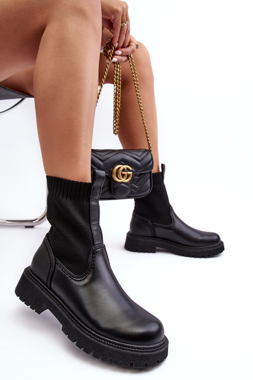 Botki Na Płaskim Obcasie Czarne Big Star MM2745432