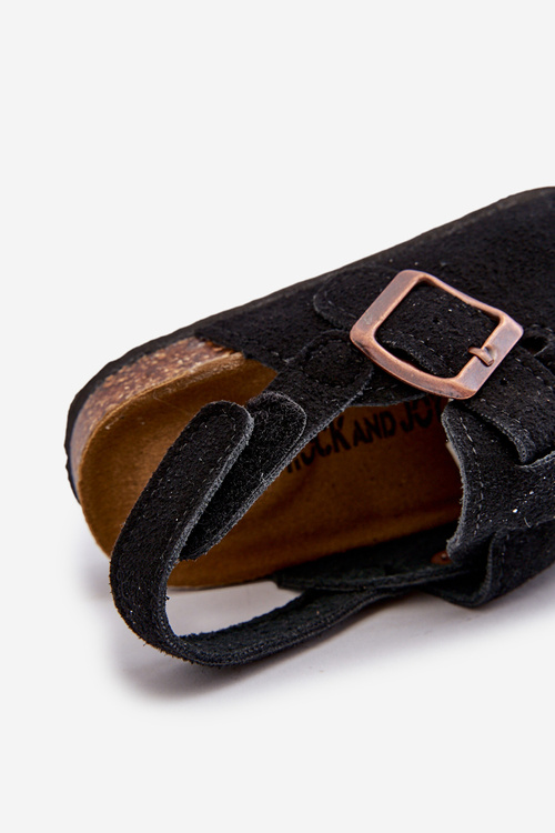 Chodaki Dziecięce Na Korkowej Platformie Czarne Vulagia