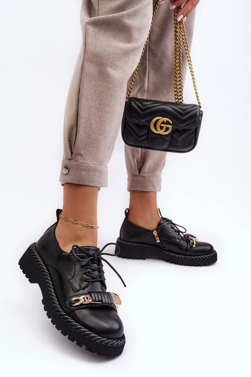 Damskie Skórzane Półbuty D&A MR870-80 Czarne