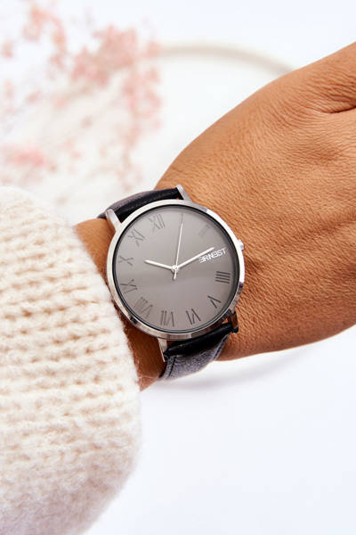 Damski Analogowy Zegarek Na Pasku ERNEST Czarny