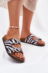 Klapki Damskie Z Klamrami Zebra Oliena