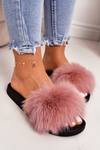 Damskie Klapki z Futerkiem Różowe Belmondo