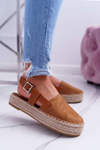 Espadryle Damskie Zamszowe Na Platformie Camel Parteno