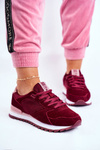 Damskie Sportowe Obuwie Sneakersy Big Star Bordowe GG274522