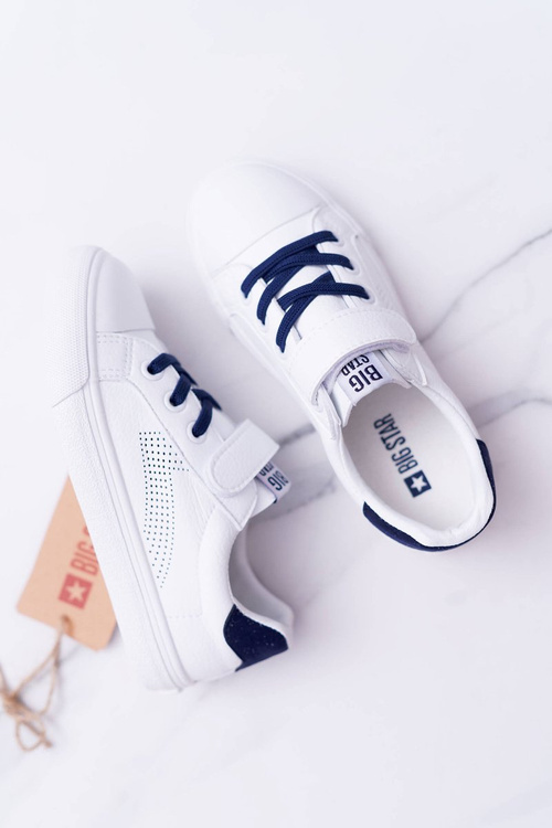 Dziecięce Trampki Na Rzep Big Star DD374107 Biało-Granatowe