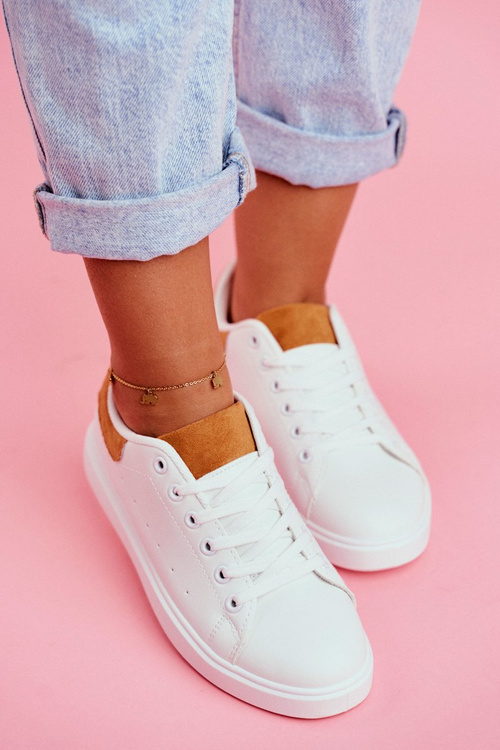 Sportowe Damskie Buty Białe z Zapiętkiem Camel Milly
