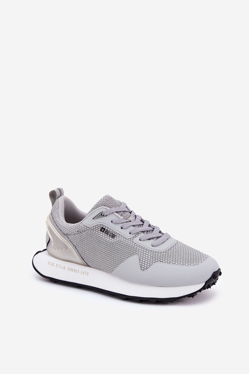 Sneakersy Męskie Na Platformie Big Star RR174358 Hi-Poly System Szare