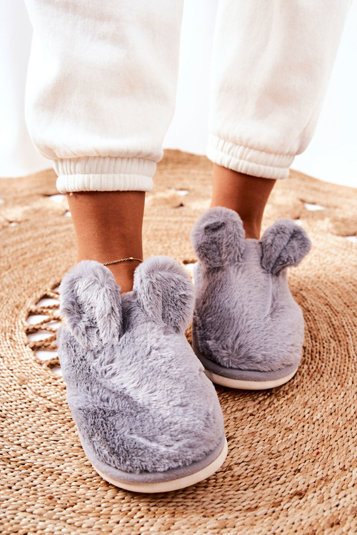 Papcie Futrzane Z Uszami Szare Thorpe