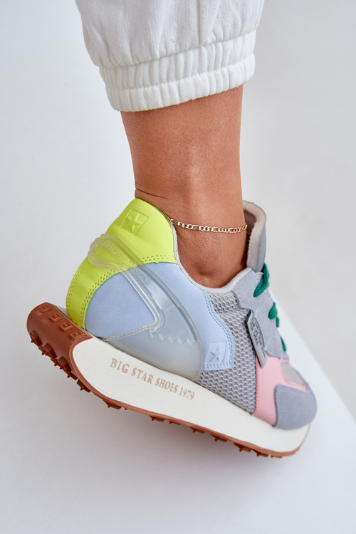 Sneakersy Damskie Na Platformie Memory Foam System Big Star NN274682 Niebieskie