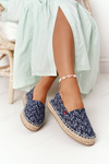 Espadryle Na Plecionej Platformie Big Star AA274628 Granatowe