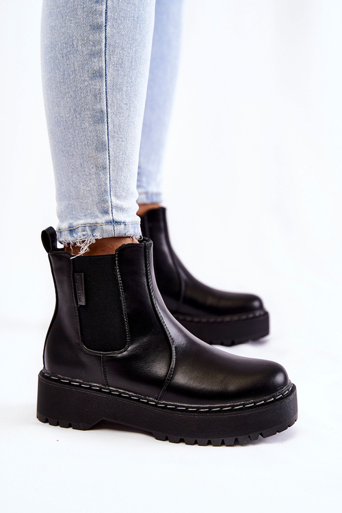 Ocieplane Wsuwane Botki Big Star II274101 Czarne