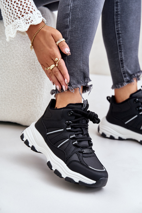 Ocieplane Sneakersy Damskie Big Star OO274A160 Czarne