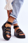 Sandałki Na Masywnej Platformie Czarne Lisbona