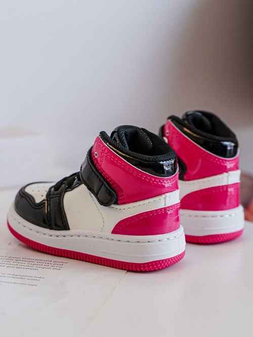 Dziecięce Buty Sportowe Lakierowane Różowo-Białe Milara